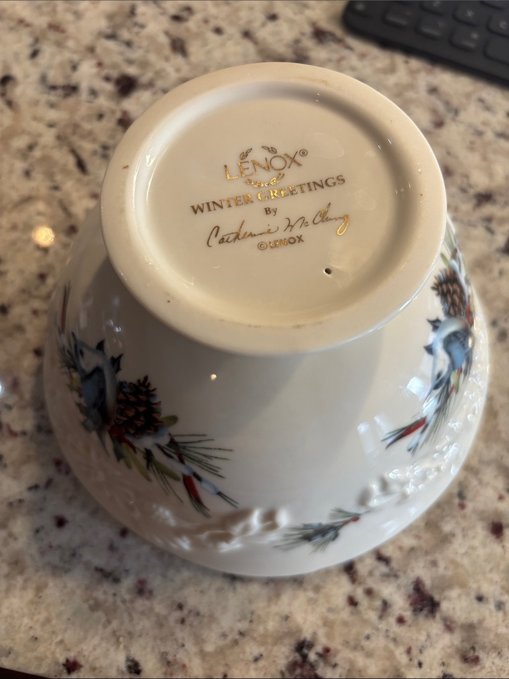 Lenox Winter Greetings Teacup with Pinecone and Greenery